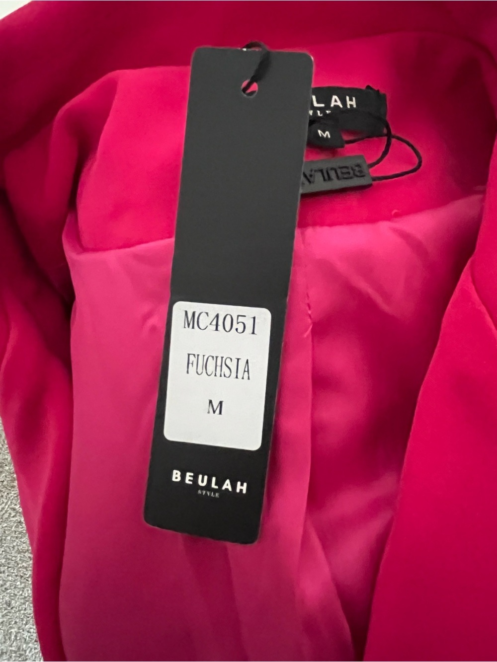 NWT Beulah Style Hot Pink Embellished Bow Jacket/Blazer Size Medium - Picture 16 of 16